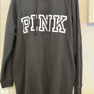 PINK black long hoodie. Size M